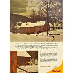 Kodak Ektachrome Film "Picture by Paul Strand - Artist" Vintage Print Ad 1949